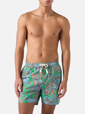 Lightweight fabric swim-shorts Lighting 70 with paisley print