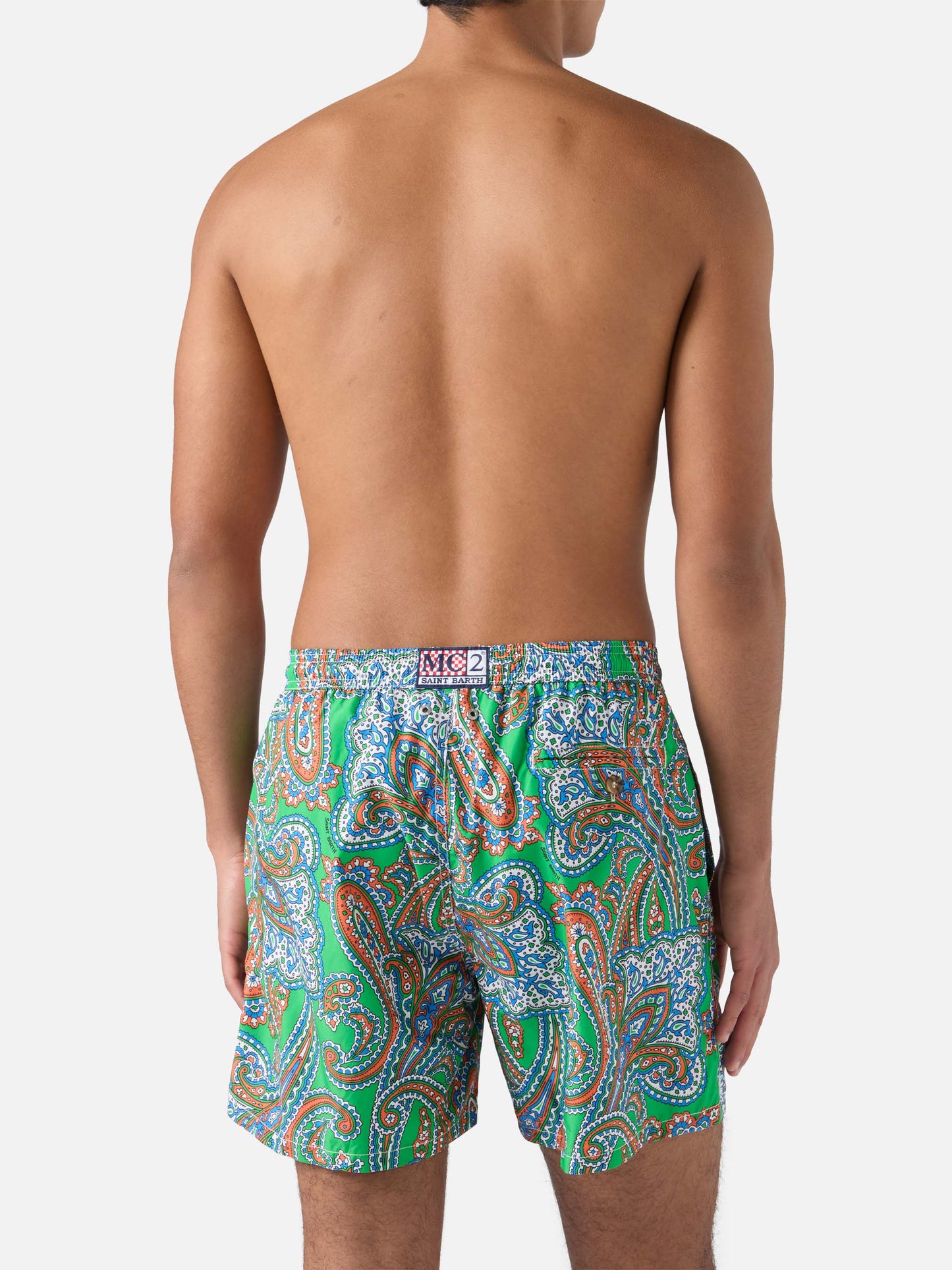 Lightweight fabric swim-shorts Lighting 70 with paisley print