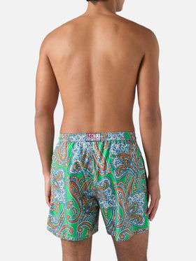 Lightweight fabric swim-shorts Lighting 70 with paisley print