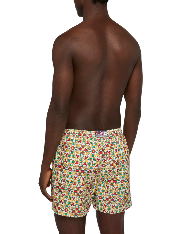 Badeshorts aus leichtem Stoff Lighting 70 mit Majolika-Druck