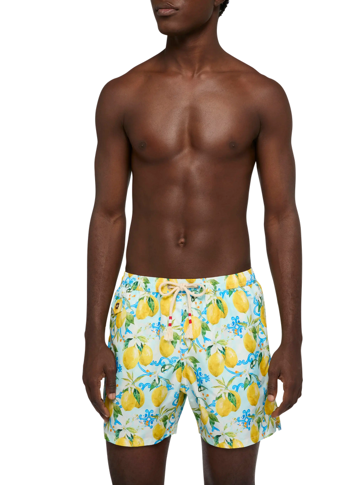 Badeshorts aus leichtem Stoff Lighting 70 mit Majolika-Druck