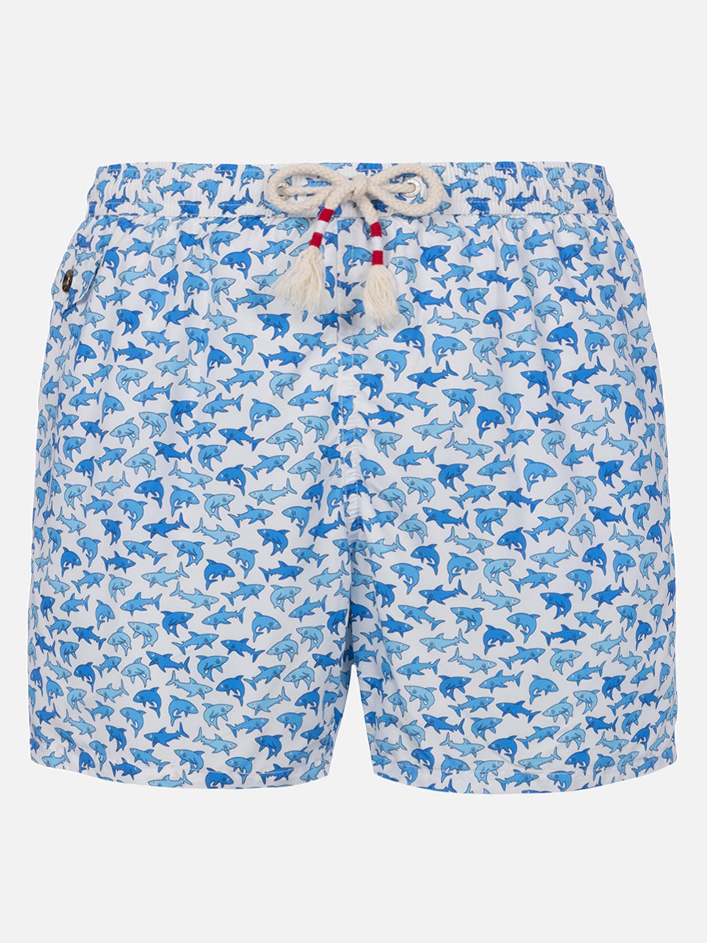 Badeshorts Lighting 70 aus leichtem Stoff mit Hai-Print