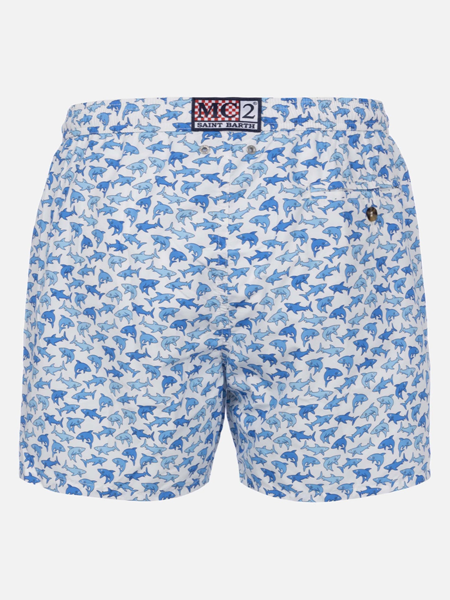Badeshorts Lighting 70 aus leichtem Stoff mit Hai-Print