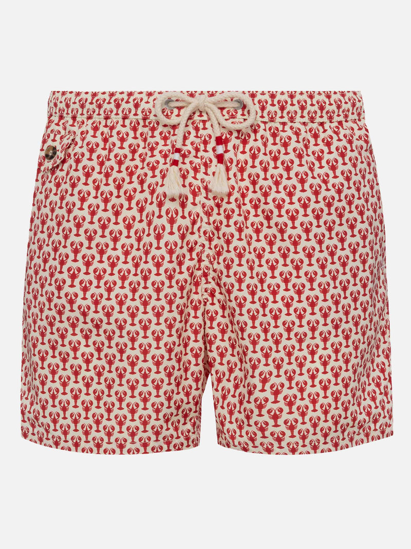 Lightweight fabric swim shorts Lighting 70 with lobster print