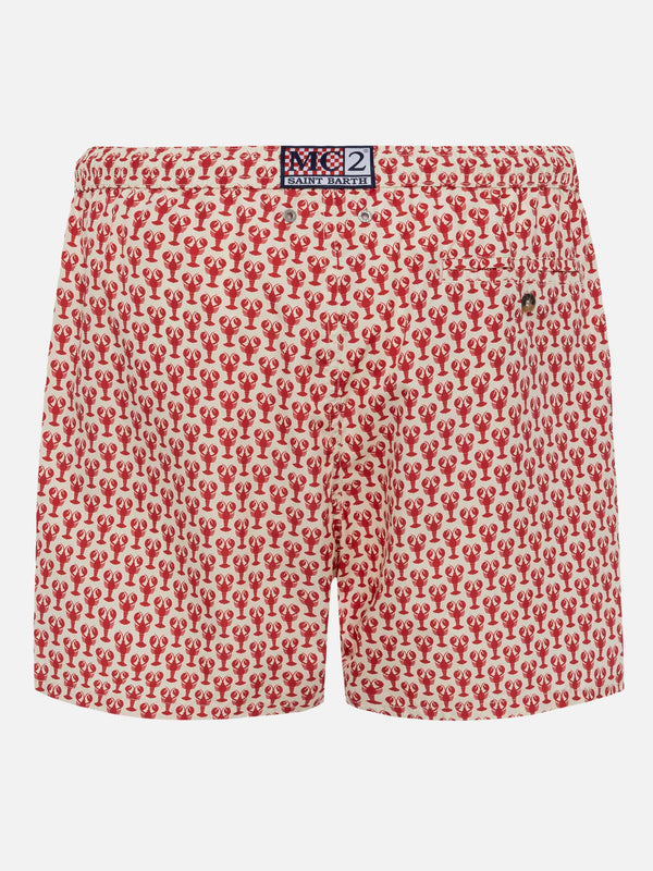 Lightweight fabric swim shorts Lighting 70 with lobster print