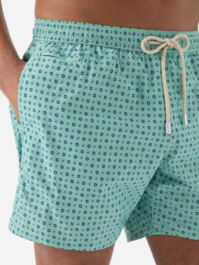 Light green Lighting Micro swim shorts with all-over geometric print