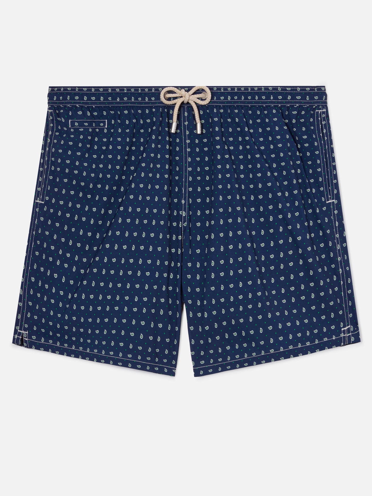 Navy Lighting Micro swim shorts with all-over paisley print
