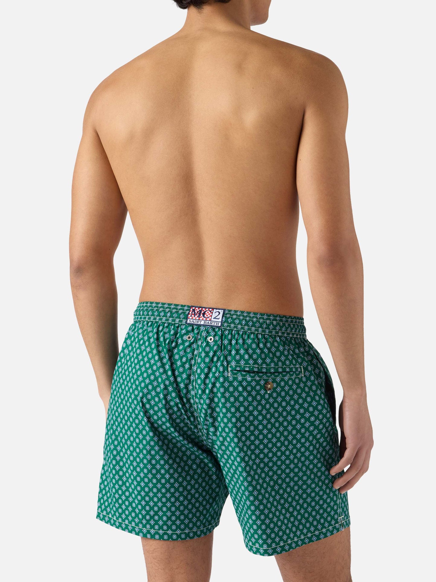 Green Lighting Micro swim shorts with all-over geometric print