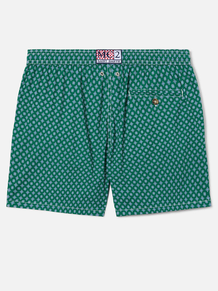 Green Lighting Micro swim shorts with all-over geometric print