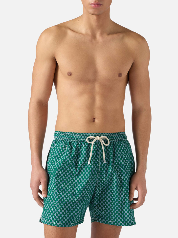 Green Lighting Micro swim shorts with all-over geometric print