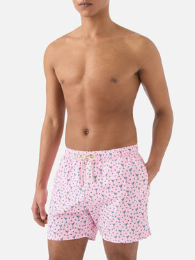 Pink Lighting Micro swim shorts with all-over cocktail print