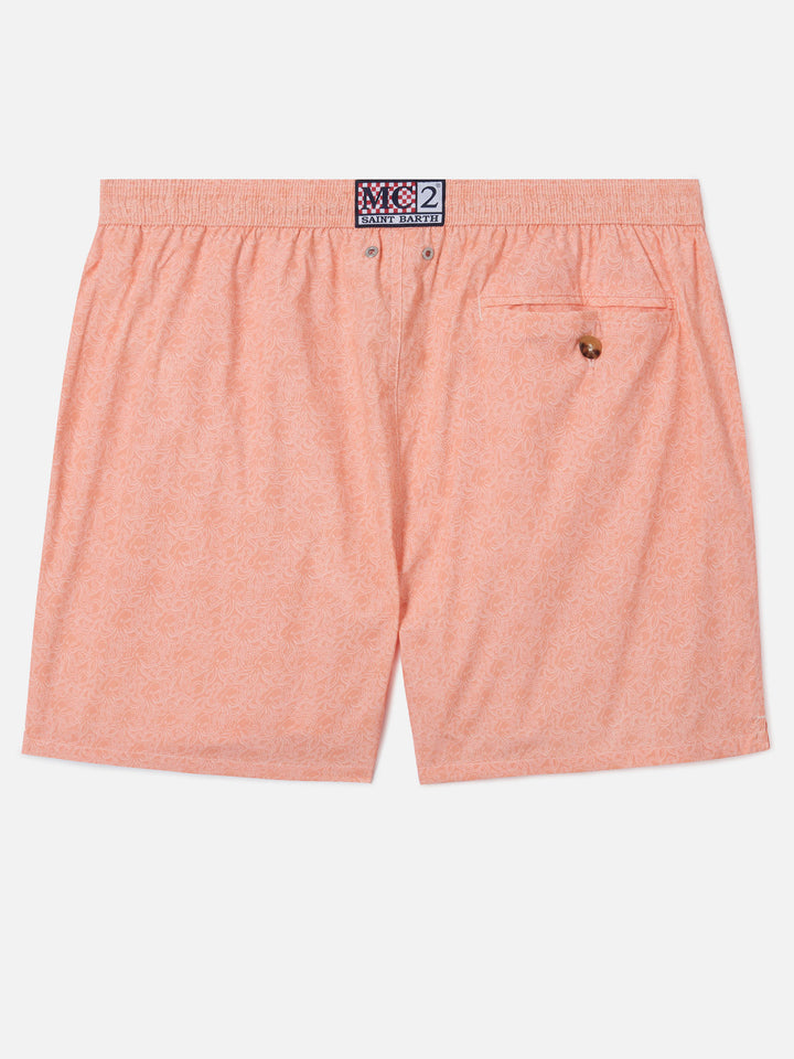 Orange Lighting Micro swim shorts with all-over octopus print