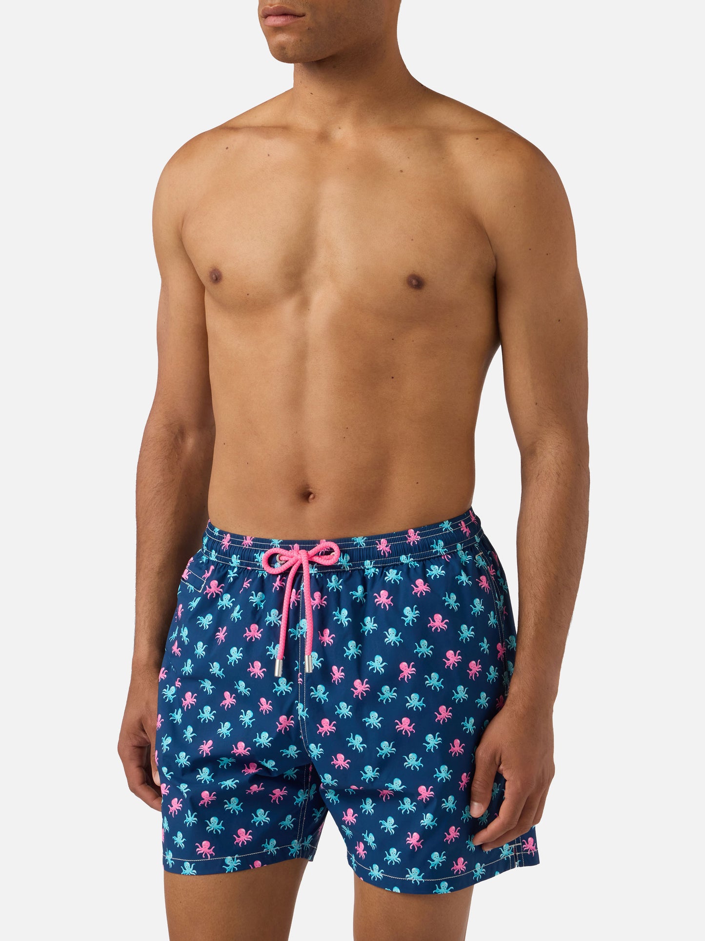 Navy blue Lighting Micro swim shorts with all-over octopus print