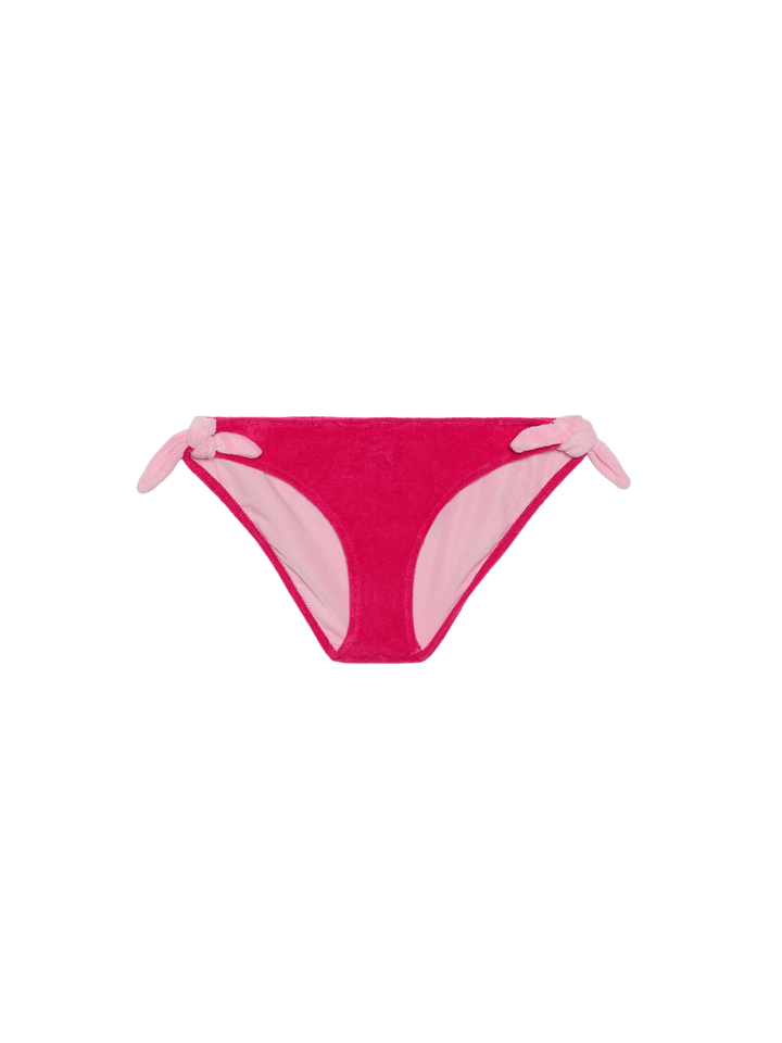 Slip da bagno da bambina fucsia con ricamo