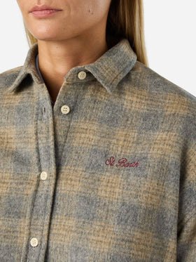 Lully wool blend flannel shirt with Snoopy embroidery | Special edition