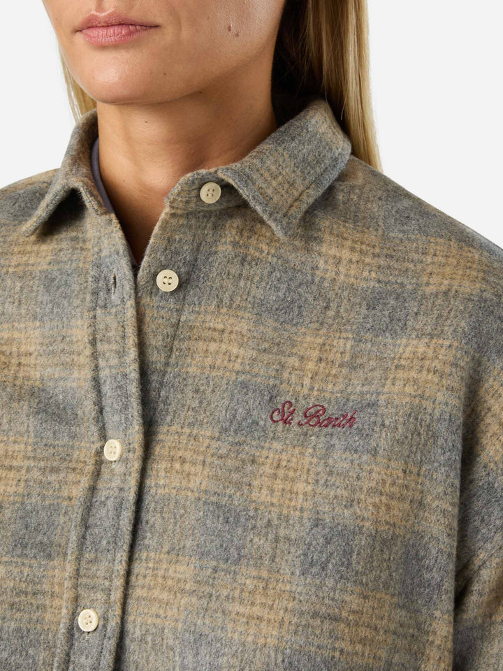 Lully wool blend flannel shirt with Snoopy embroidery | Special edition