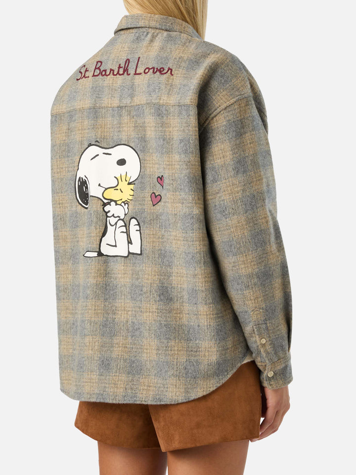 Lully wool blend flannel shirt with Snoopy embroidery | Special edition