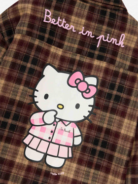 Brown Lully flannel shirt with back Hello Kitty embroidery | Special edition