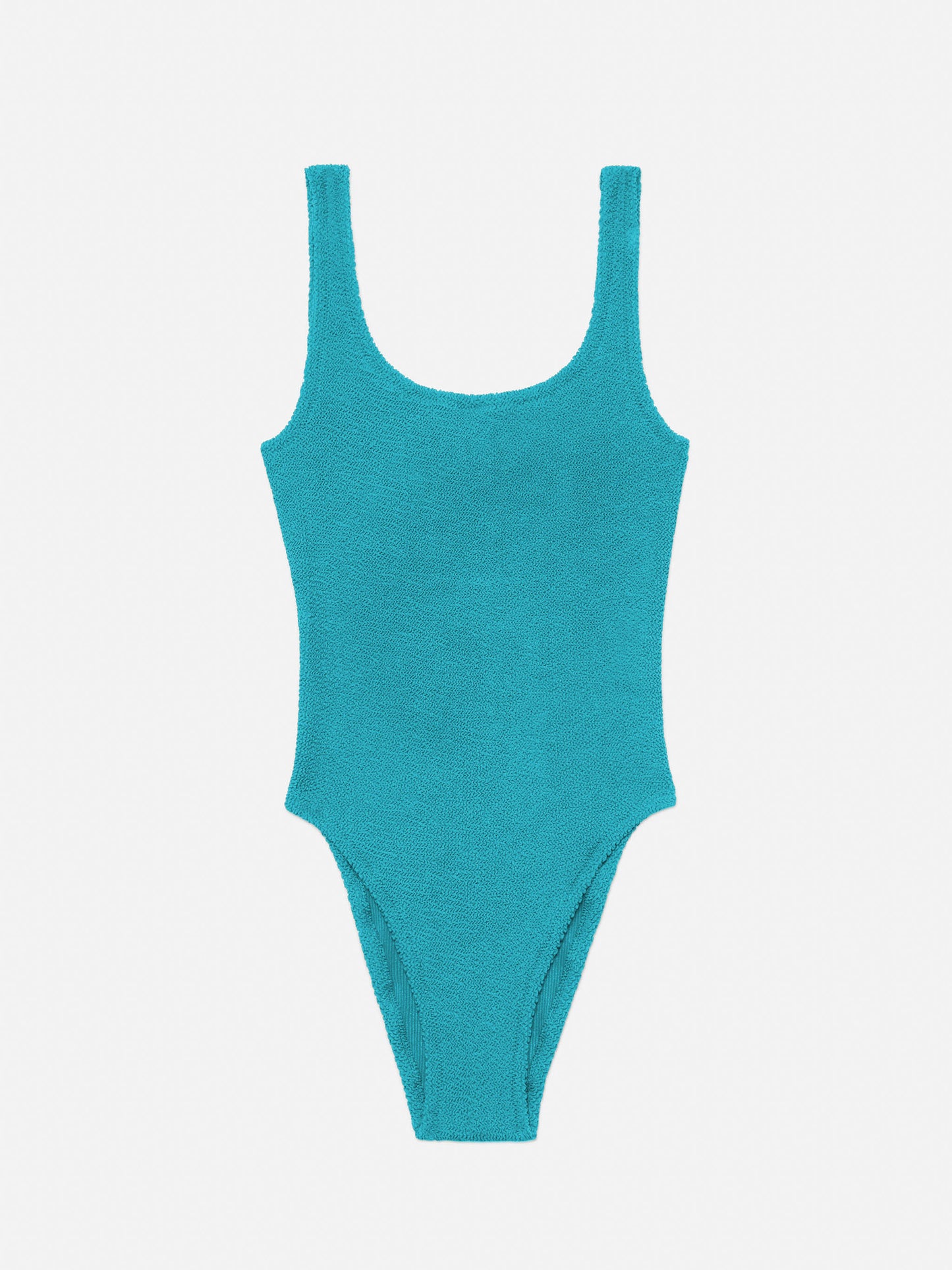 Woman teal lurex crinkle one piece swimsuit Lora