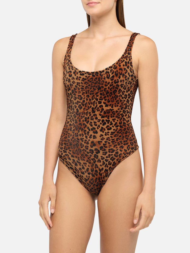 Costume intero Lora crinkle con stampa animalier