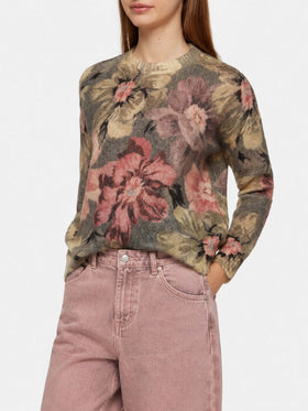 Maglia Louise in mohair con stampa floreale