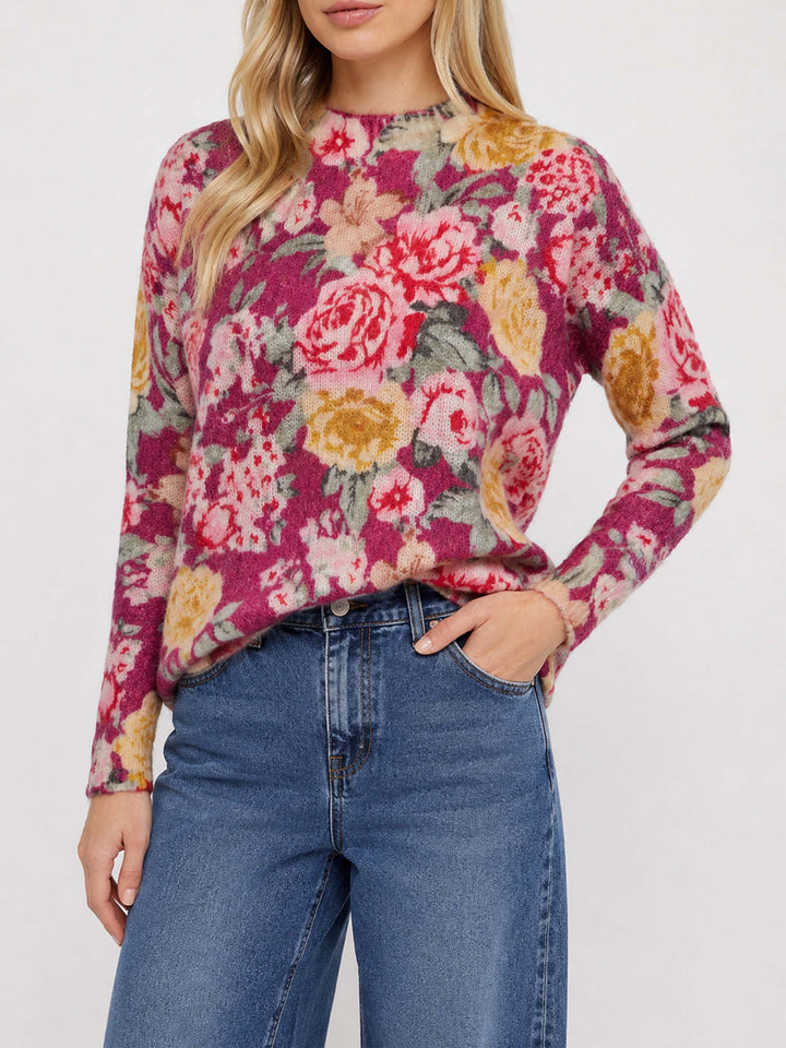 Maglione Louise in misto cashmere con stampa floreale