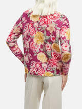 Woman blend cashmere sweater Louise with flower print