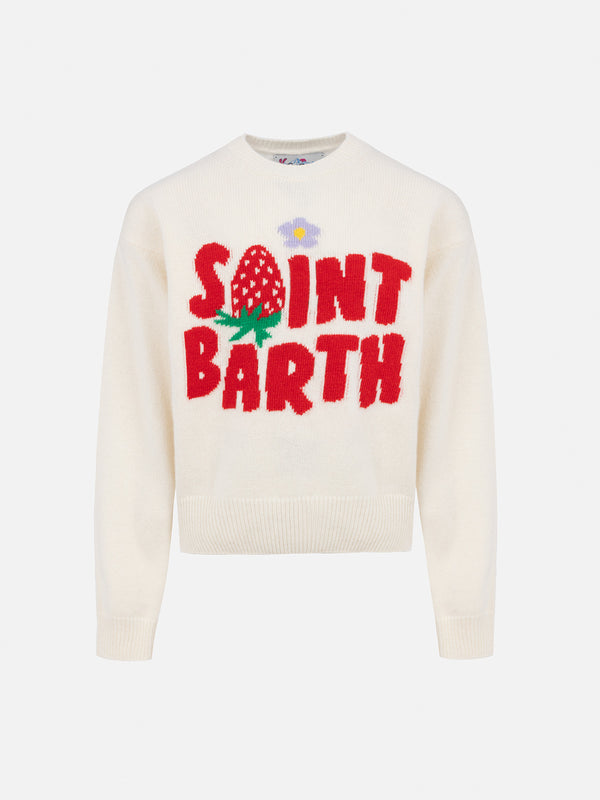 Girl crewneck sweater Louise Saint Barth print