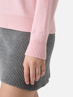 Louise Kaschmirpullover in Rosa mit St. Moritz Strassapplikation