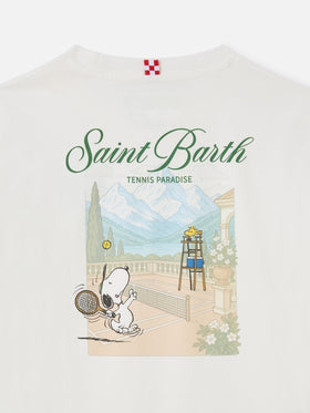 Luton Langarm-T-Shirt in Weiß mit Tennis Paradise-Print | PEANUTS SPECIAL EDITION 