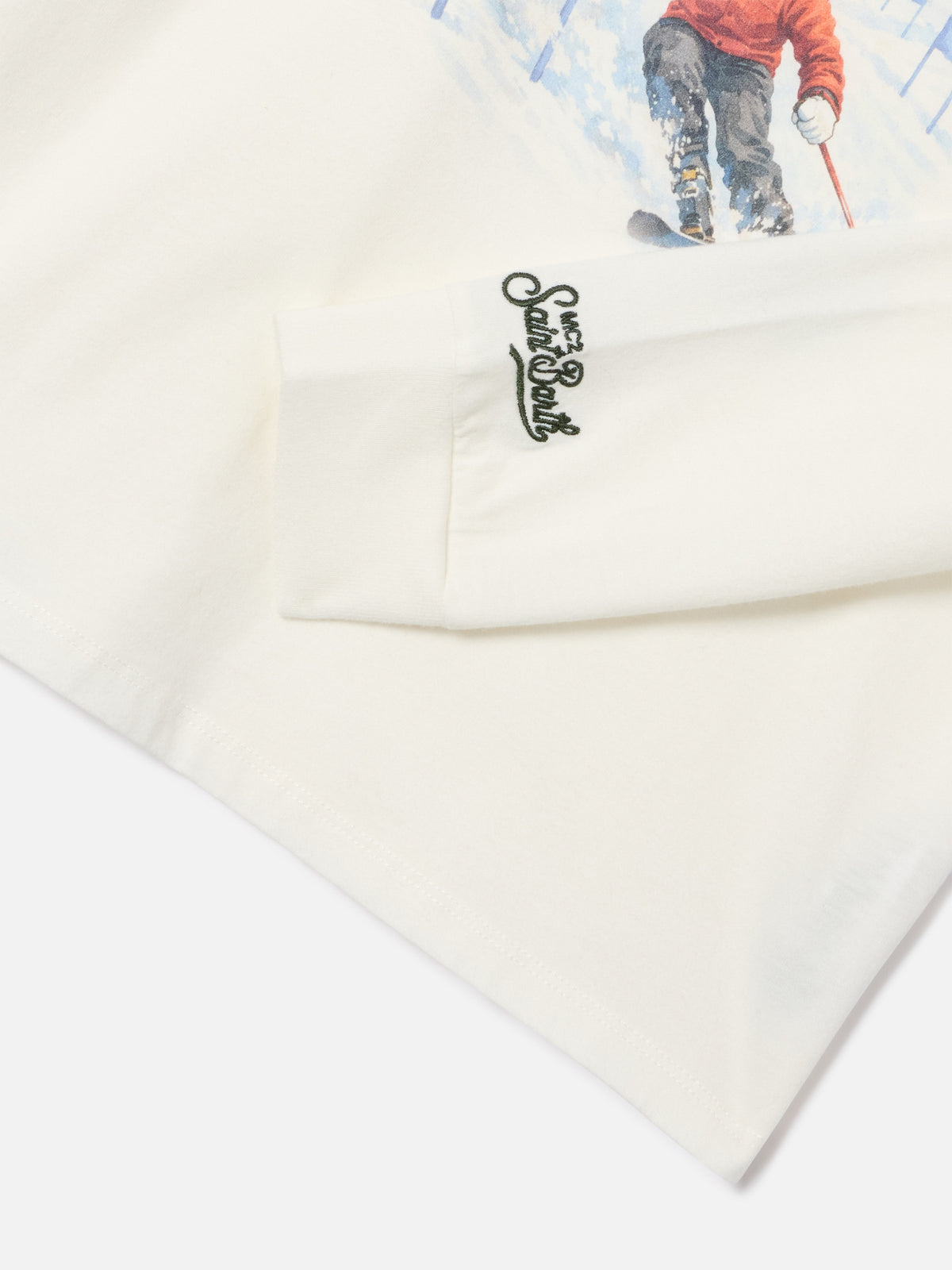 Camiseta de manga larga White Luton de algodón orgánico con estampado St. Moritz | Special edition 