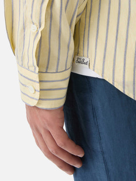 Camicia Levanzo in cotone a righe gialle