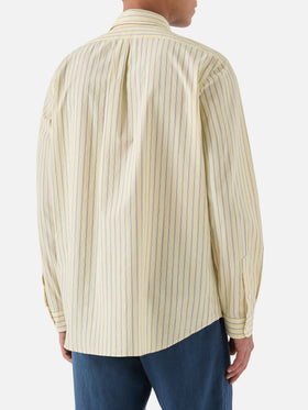 Camicia Levanzo in cotone a righe gialle