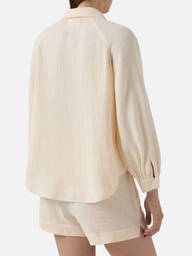 Beige cotton muslin Maira blouse