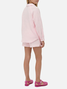 Camicia Maira Jr in mussola di cotone rosa