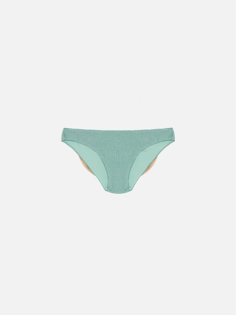 Madame water green lurex swim briefs with bow