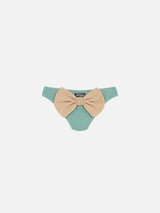 Madame water green lurex swim briefs with bow