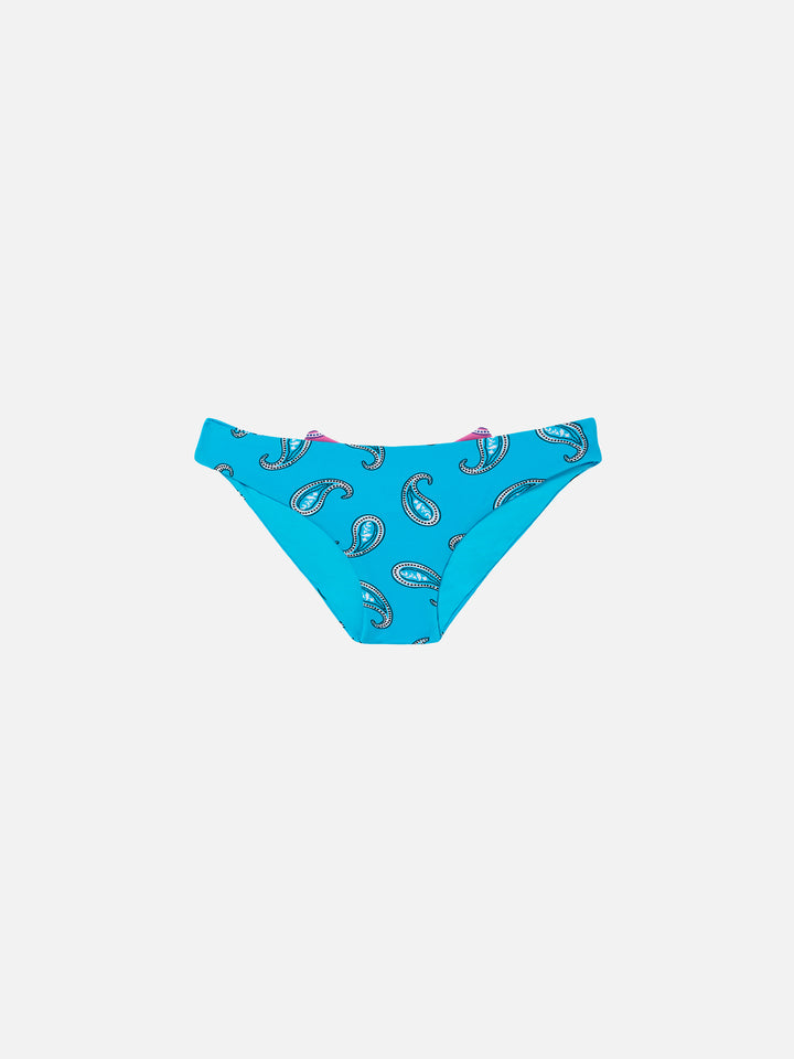 Girl swim briefs with paisley print