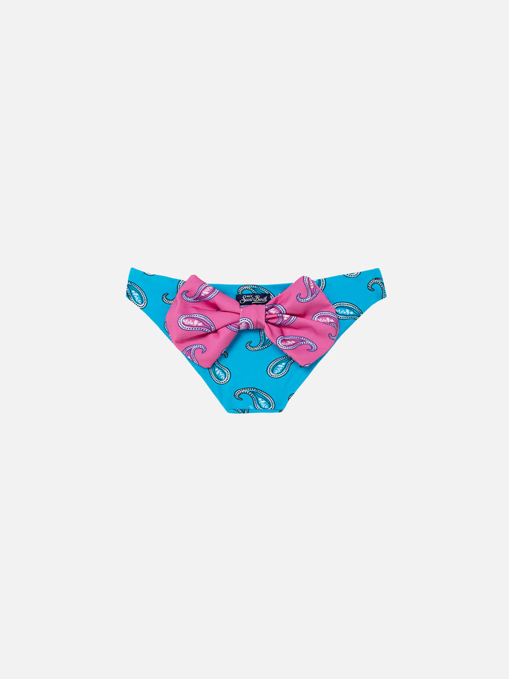 Girl swim briefs with paisley print