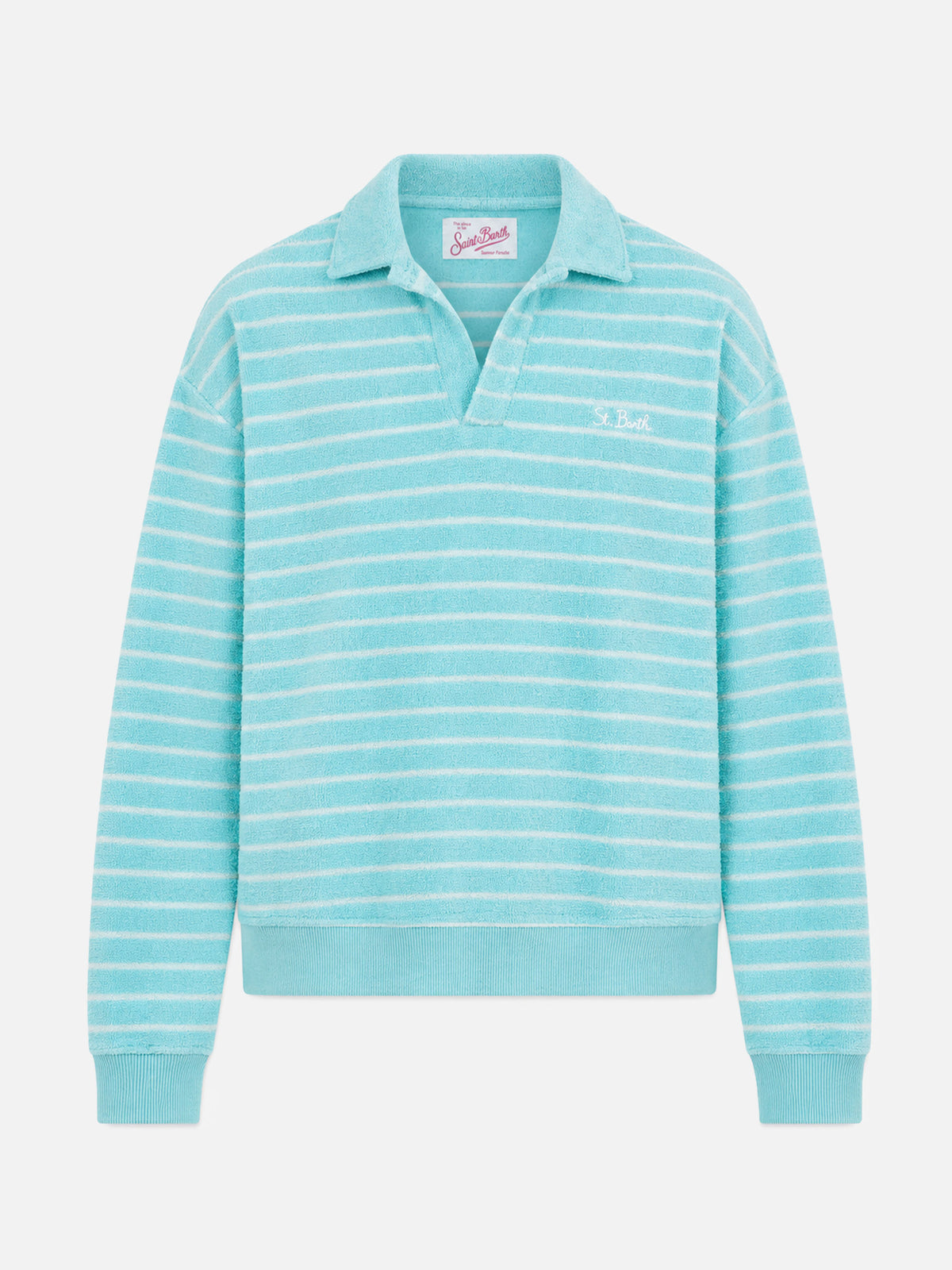 Light blue terry striped sweatshirt Magda