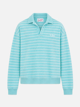 Light blue terry striped sweatshirt Magda