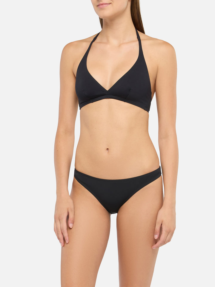 Maia high-waist black swim briefs - Gaia black triangle bralette top