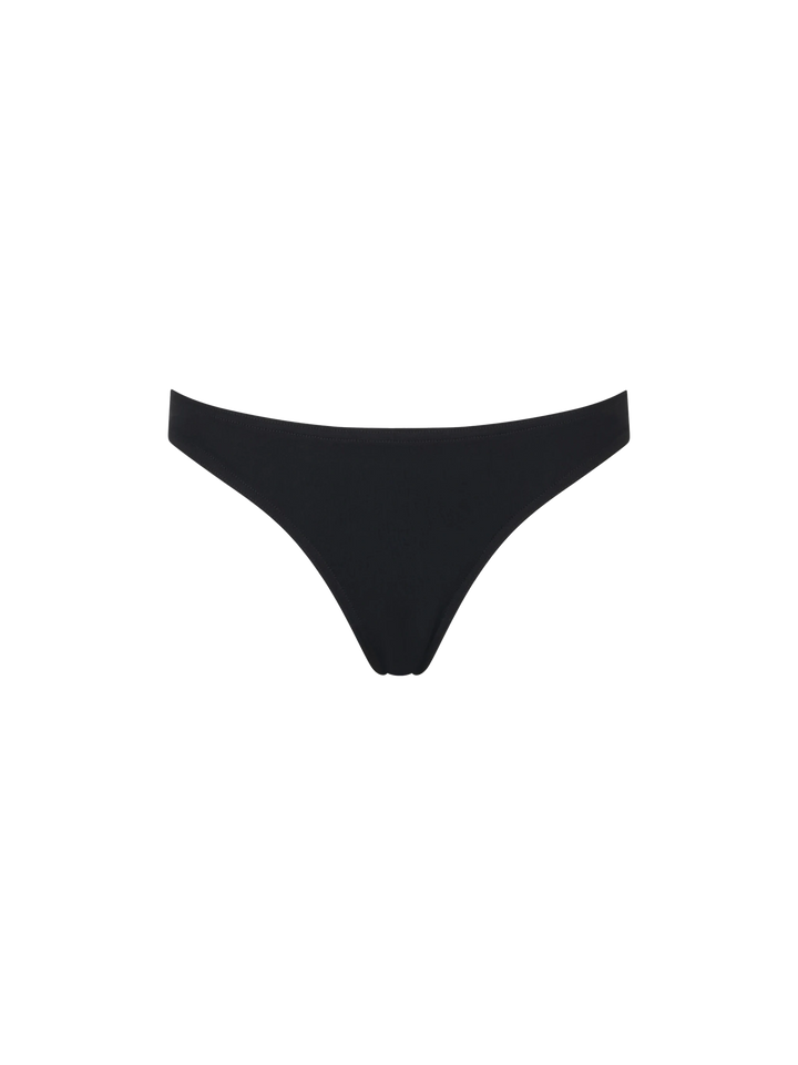 Schwarze klassische Badehose „Virgo“ – schwarzes Dreieck-Bralette-Oberteil „Gaia“