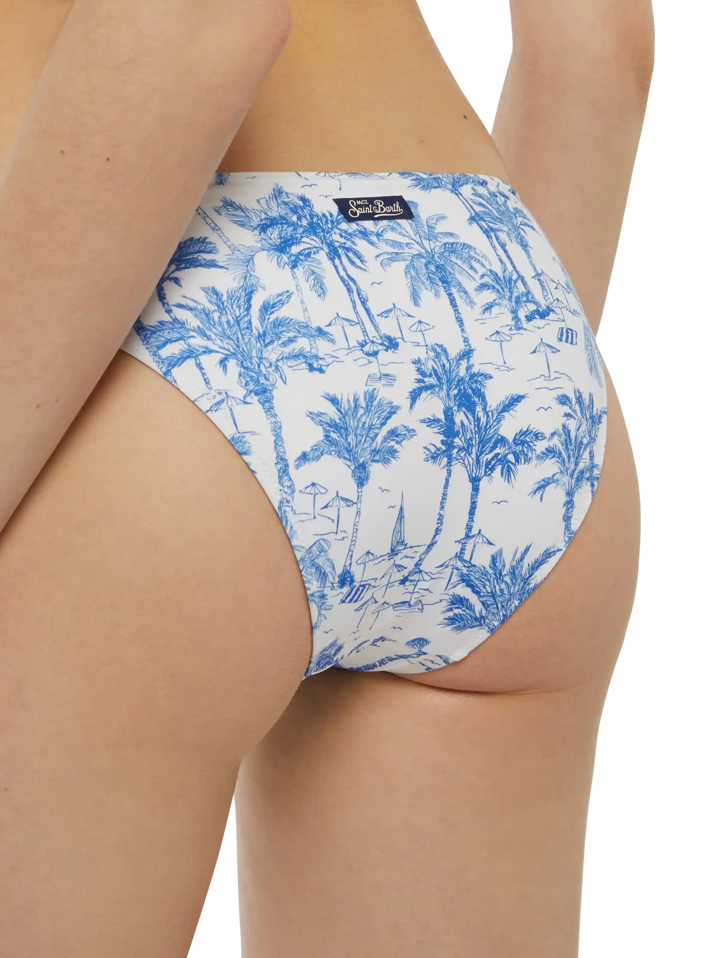 Bikini a bralette Gaia Maia con stampa toile de jouy