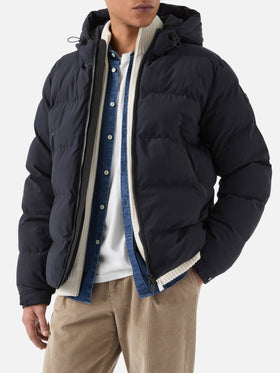 Man navy blue hooded puffer jacket Maier