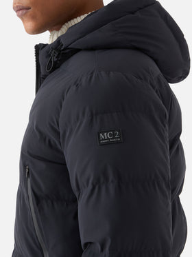 Man navy blue hooded puffer jacket Maier