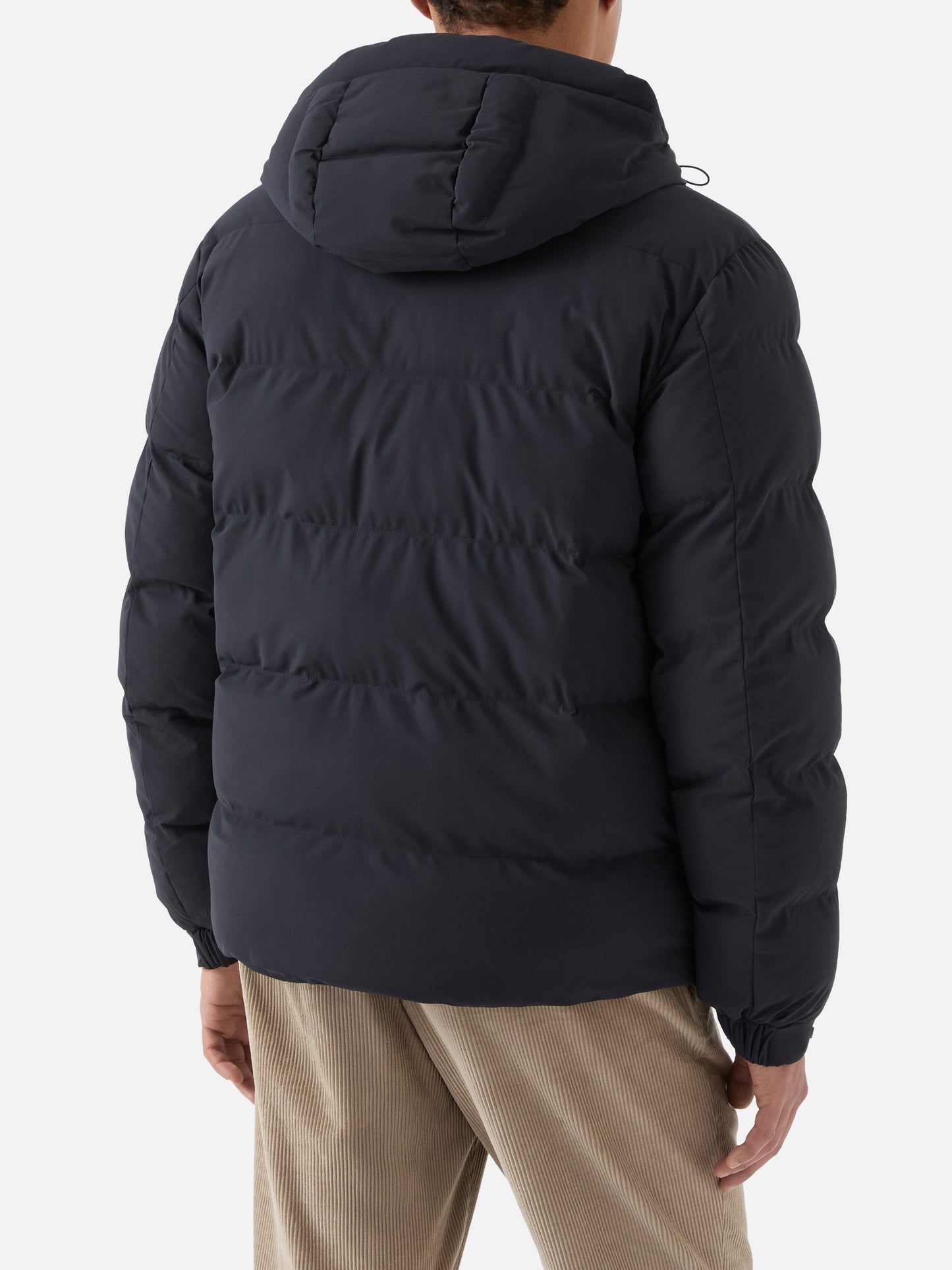 Man navy blue hooded puffer jacket Maier