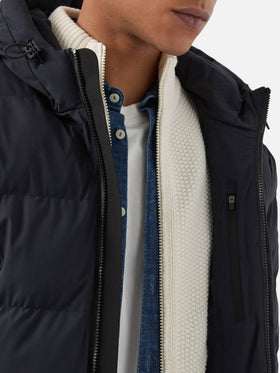 Man navy blue hooded puffer jacket Maier