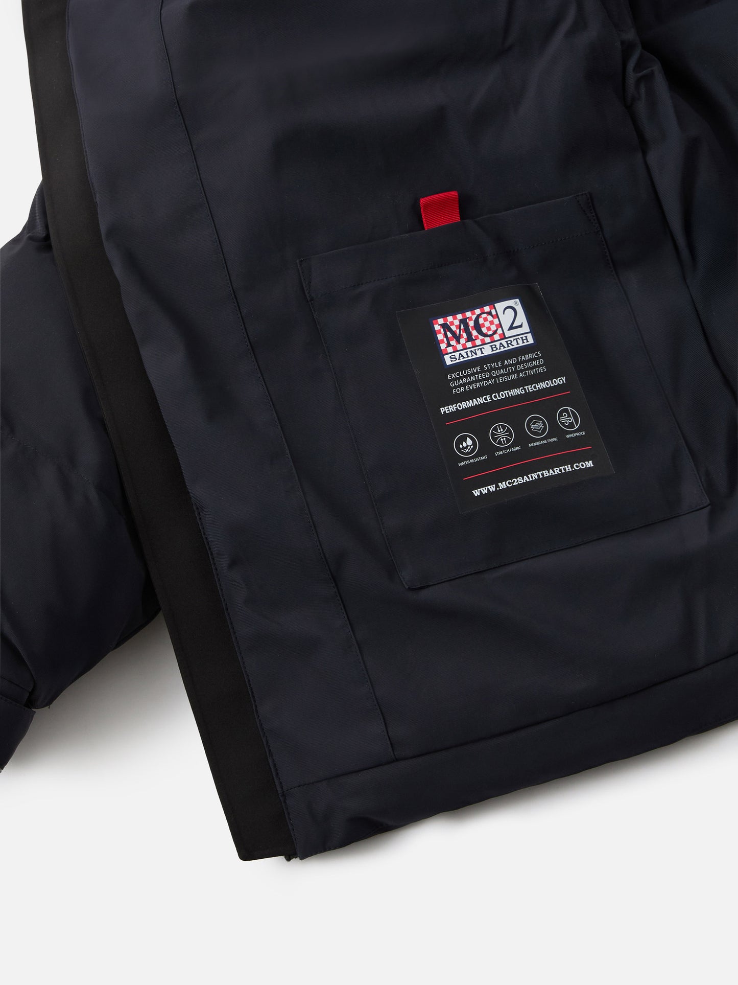 Man navy blue hooded puffer jacket Maier