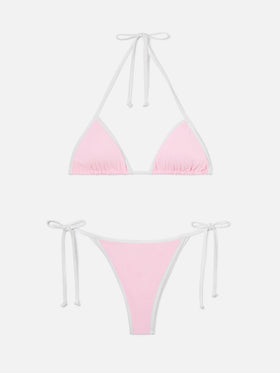 Leah Marielle light pink and white bikini with contrast trims